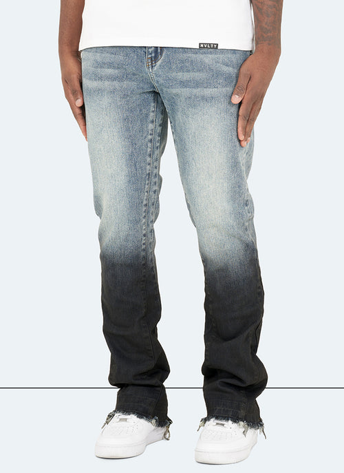 Vintage Flare Deep Fade Jeans - Blue