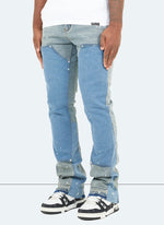 Vintage Flare Carpenter Paint Jeans - Blue