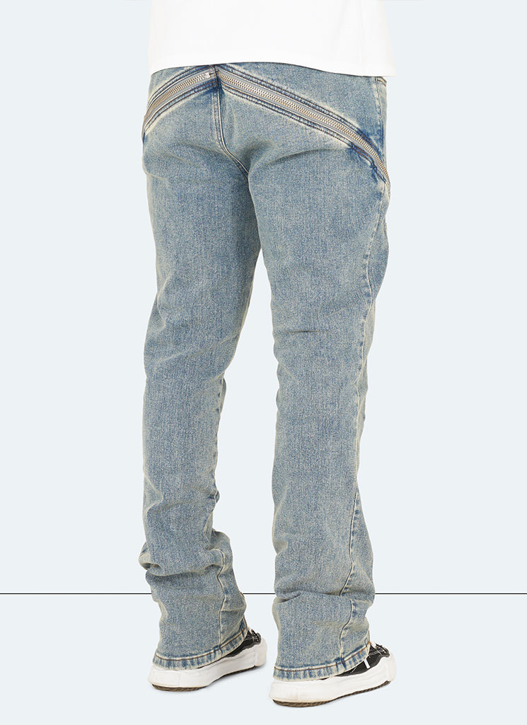 Vintage Flare Zipper Jeans - Blue – N V L T Y
