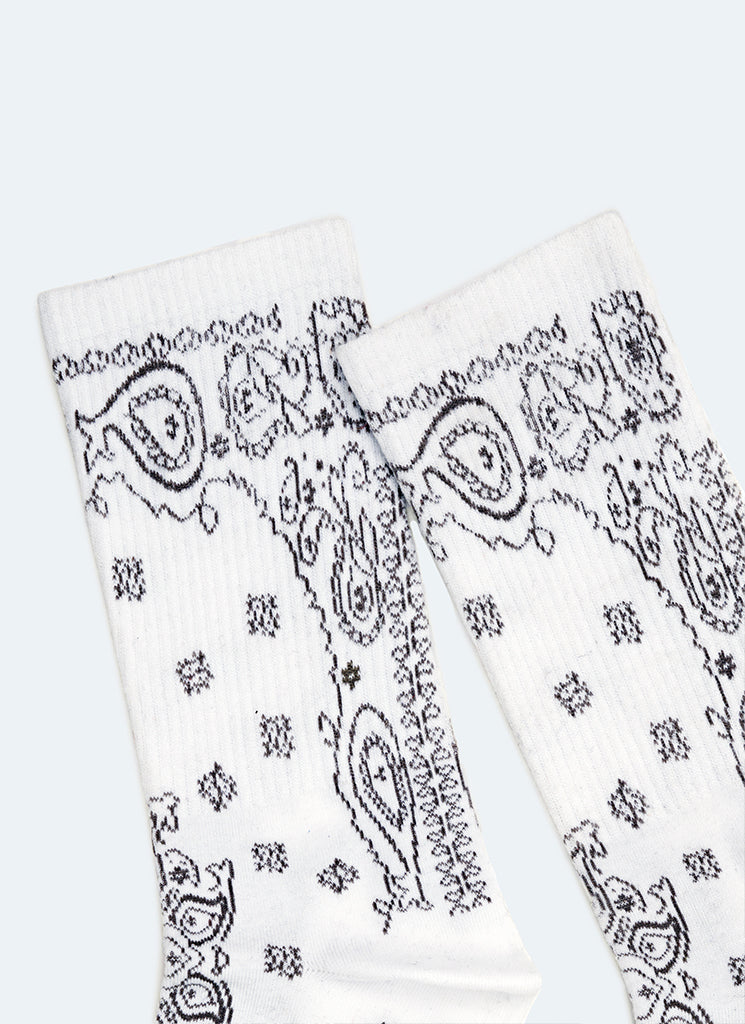 Paisley Socks - White – N V L T Y