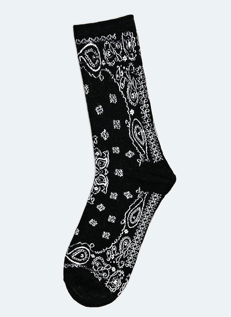 Paisley Socks - Black