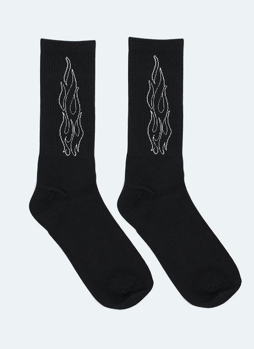 Flame Socks - Black