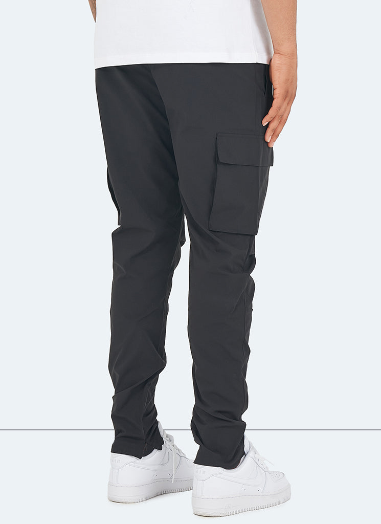 Cargo Zip Track Pants - Black