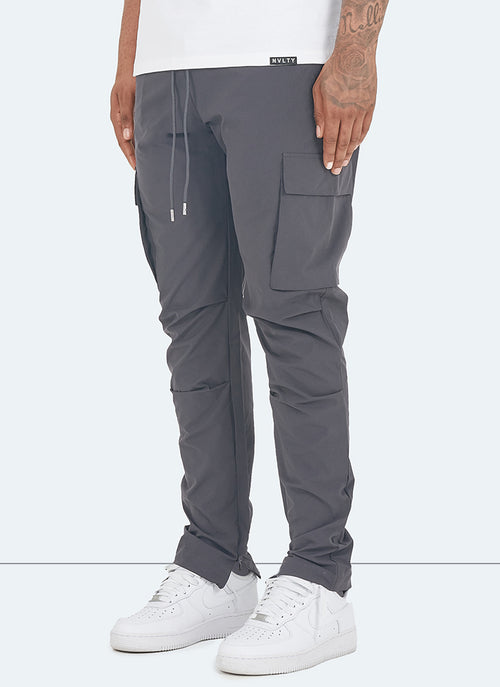 Cargo Zip Track Pants - Grey