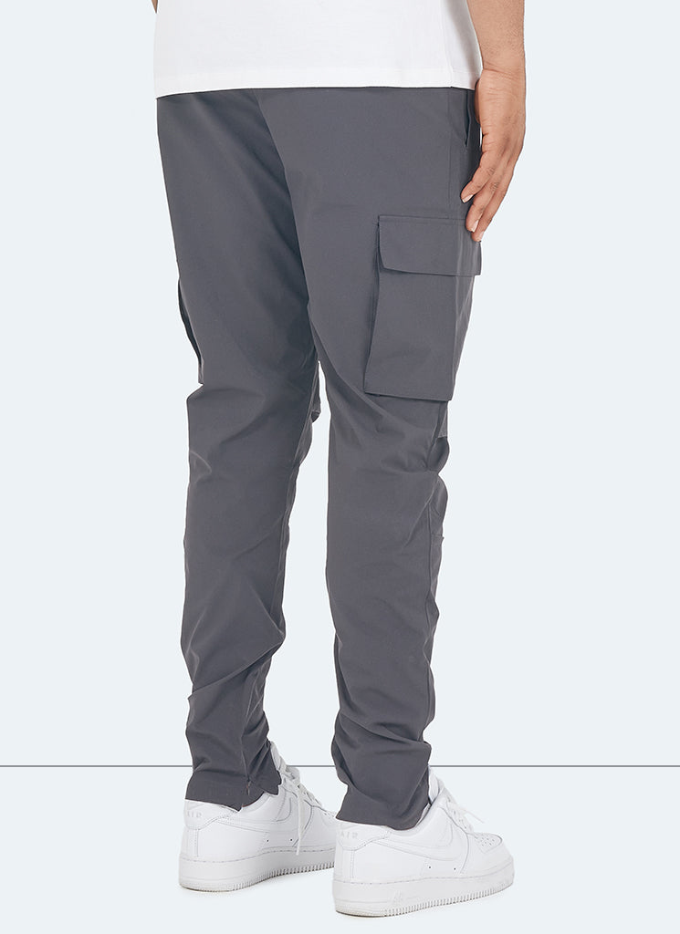 Cargo Zip Track Pants - Grey