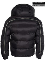 Chunky Back Zip Puffer Jacket - Black