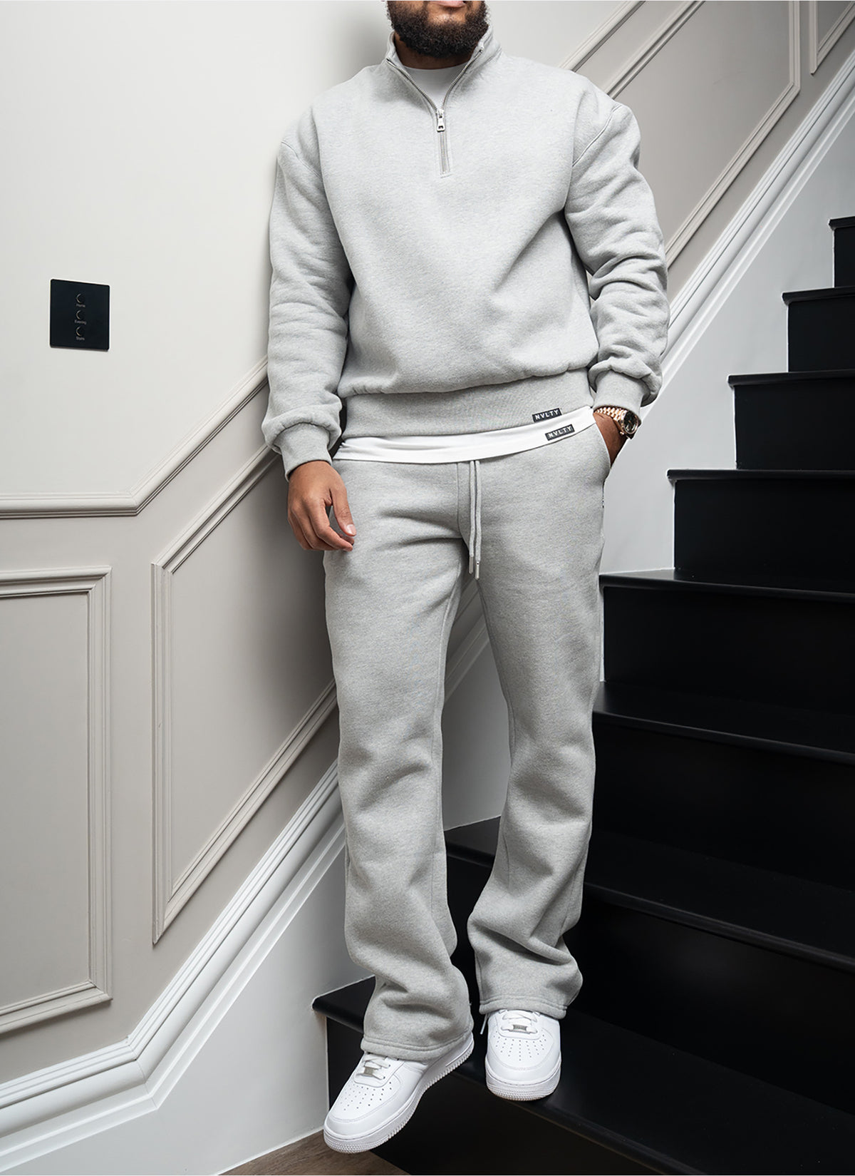 Heavyweight Luxe Flare Joggers - Grey