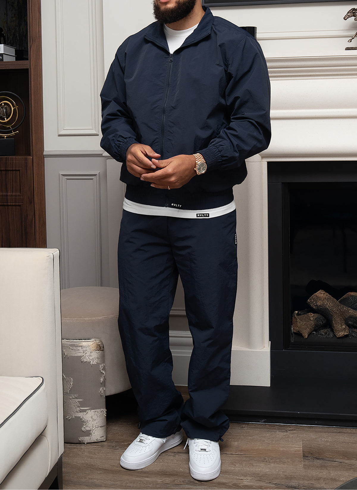 Heavyweight Shell Track Jacket - Navy