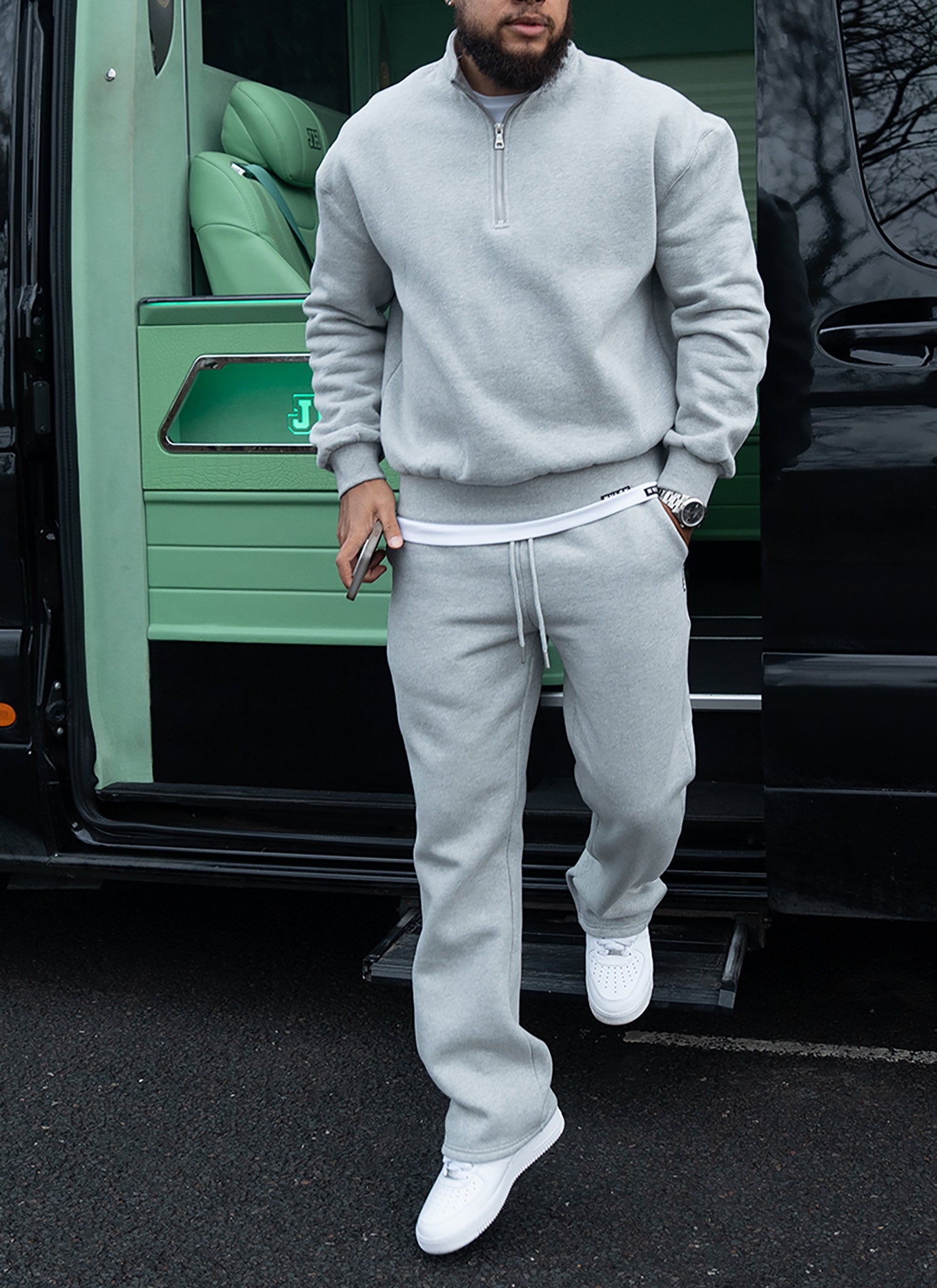 Heavyweight Luxe Quarter Zip - Grey