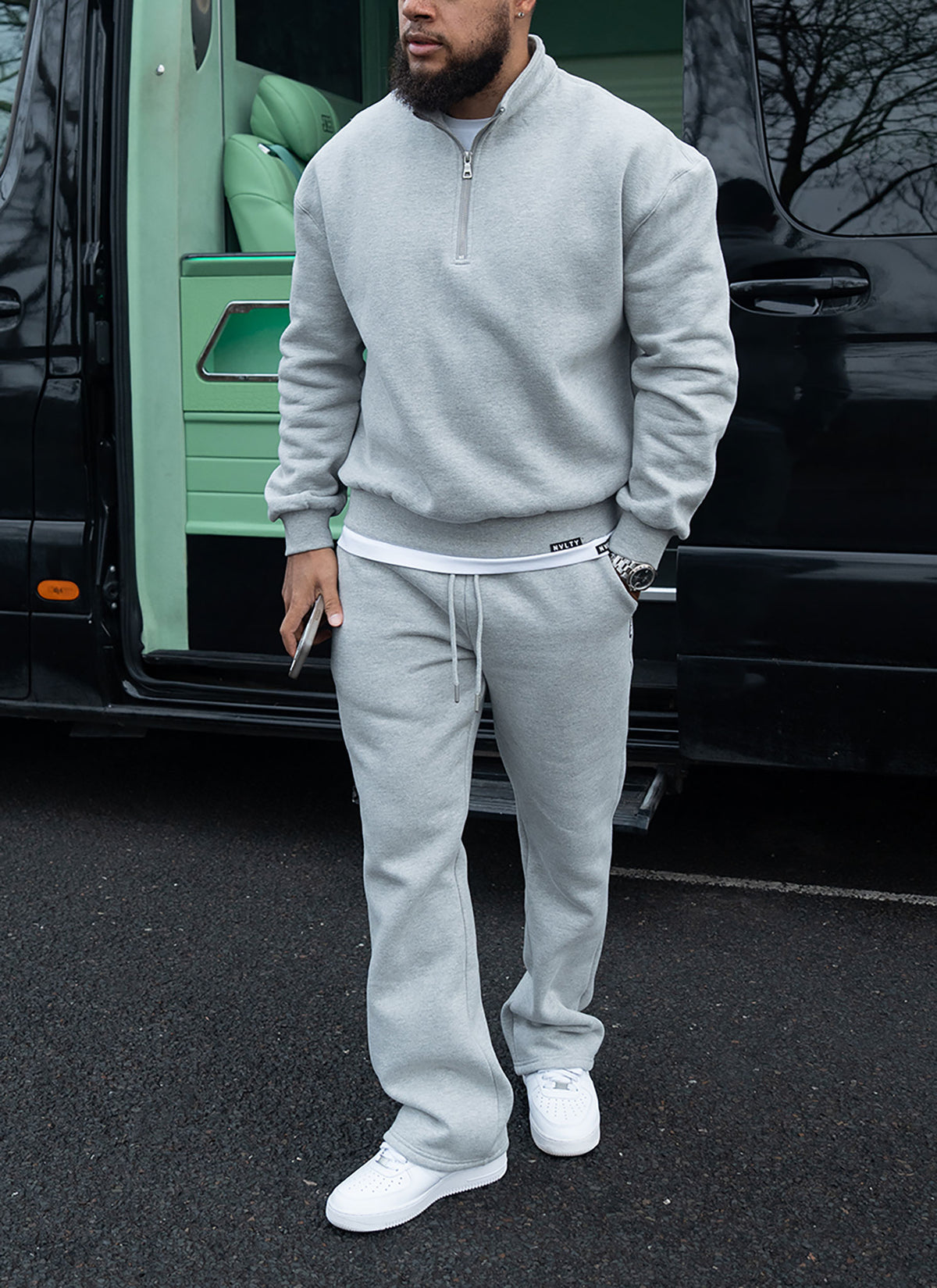 Heavyweight Luxe Quarter Zip - Grey
