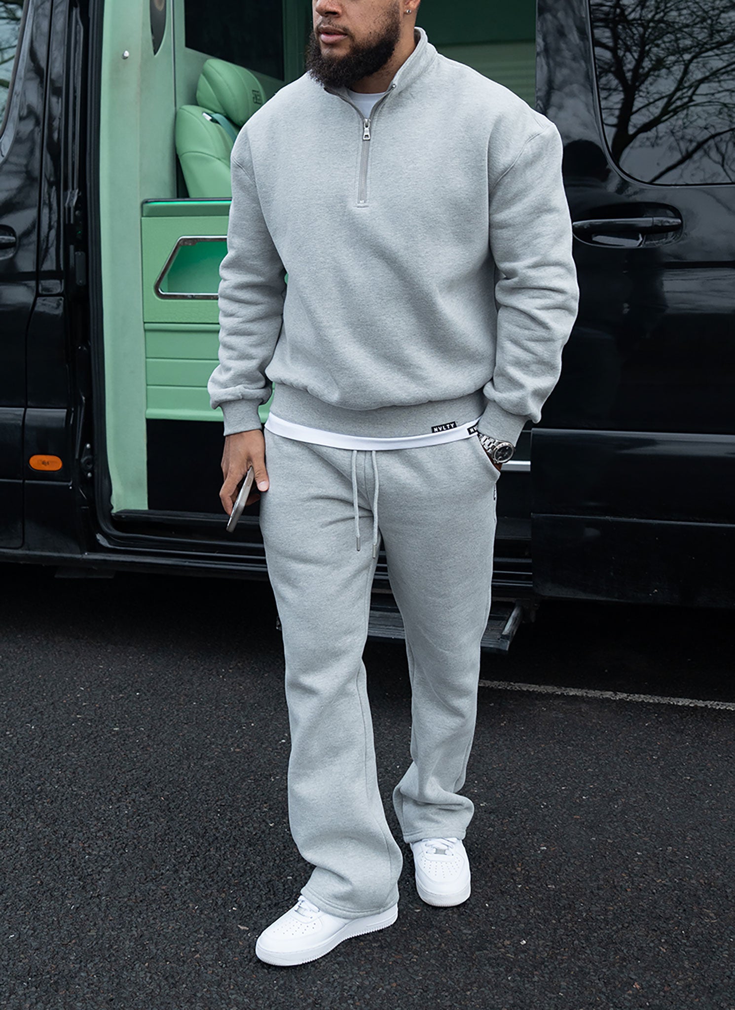 Heavyweight Luxe Quarter Zip - Grey