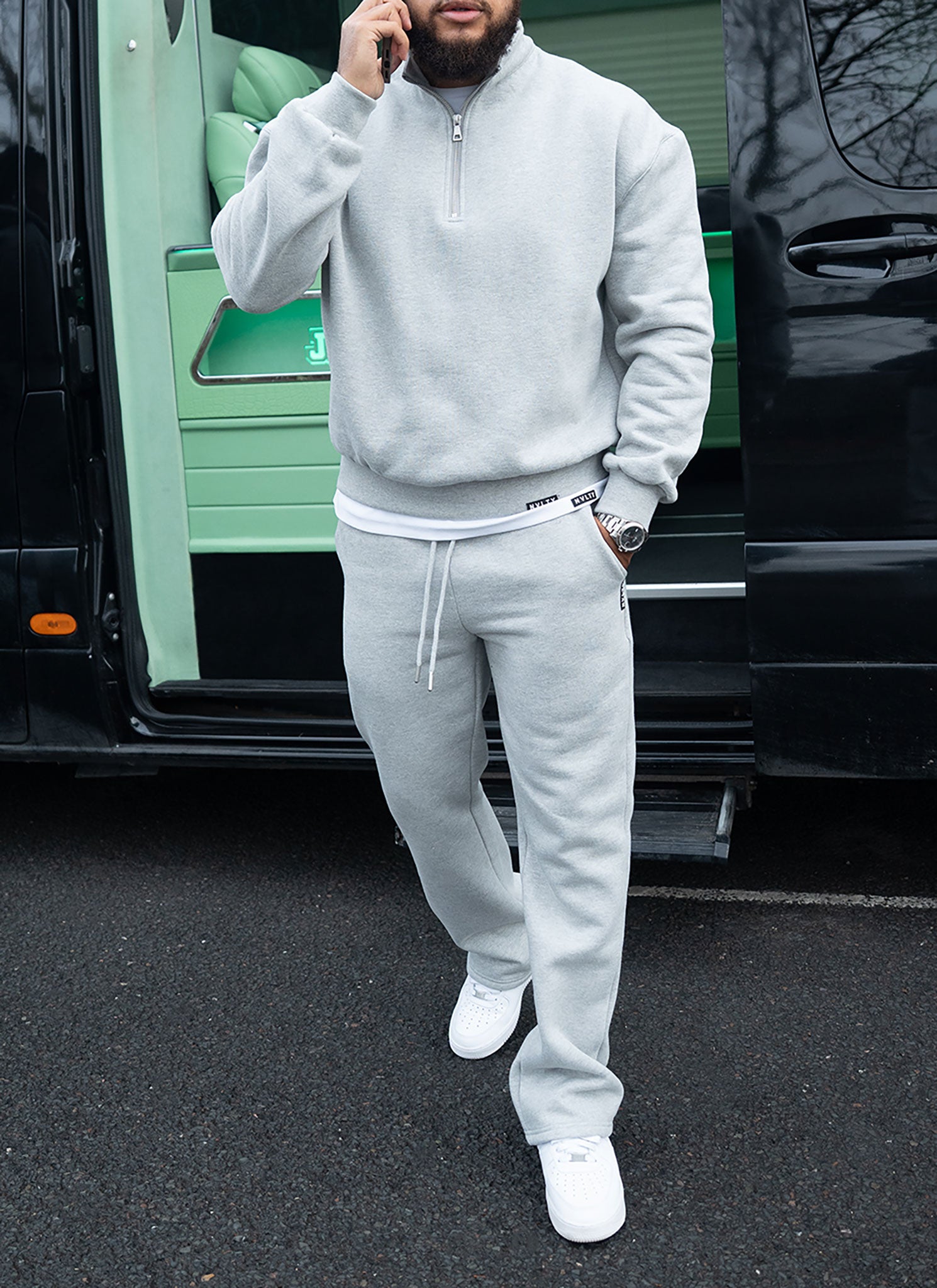 Heavyweight Luxe Flare Joggers - Grey