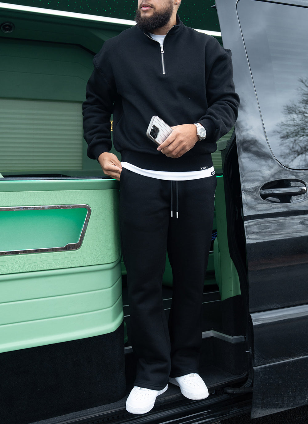 Heavyweight Luxe Quarter Zip - Black