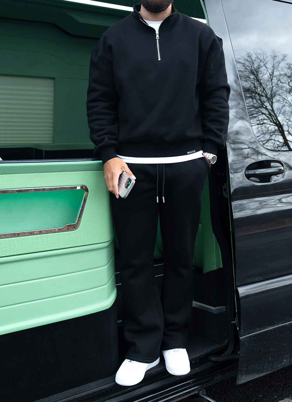 Heavyweight Luxe Quarter Zip - Black
