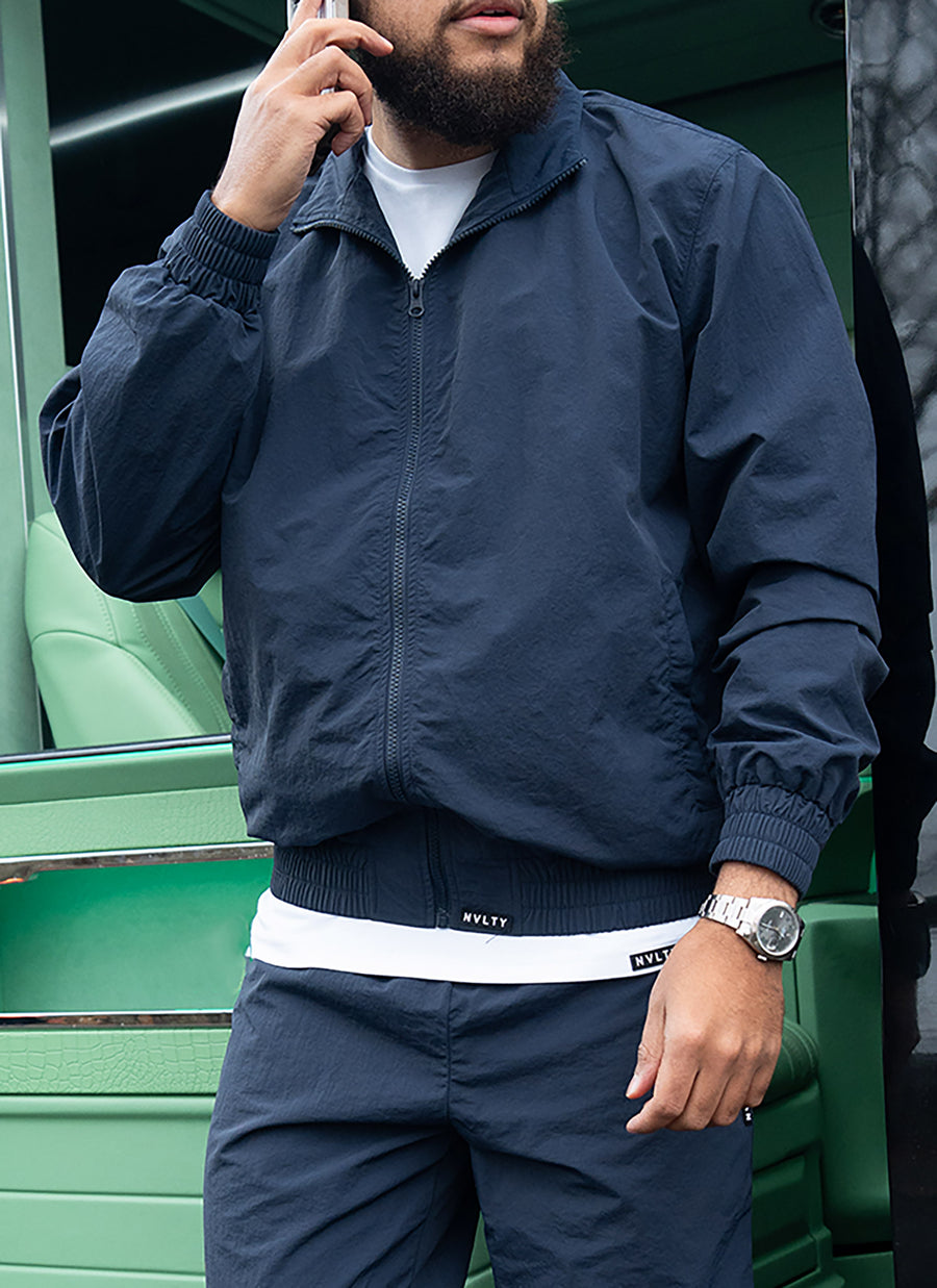 Heavyweight Shell Track Jacket - Navy