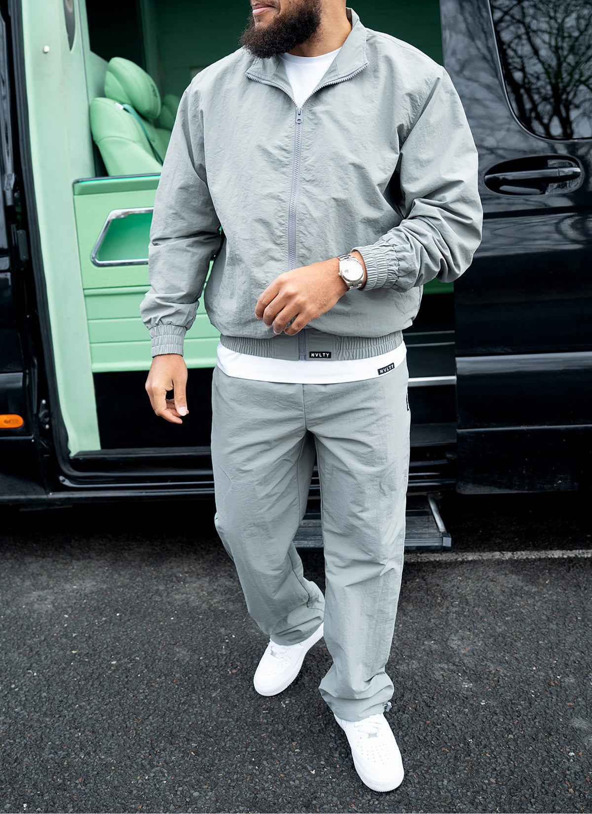 Heavyweight Shell Track Jacket - Grey