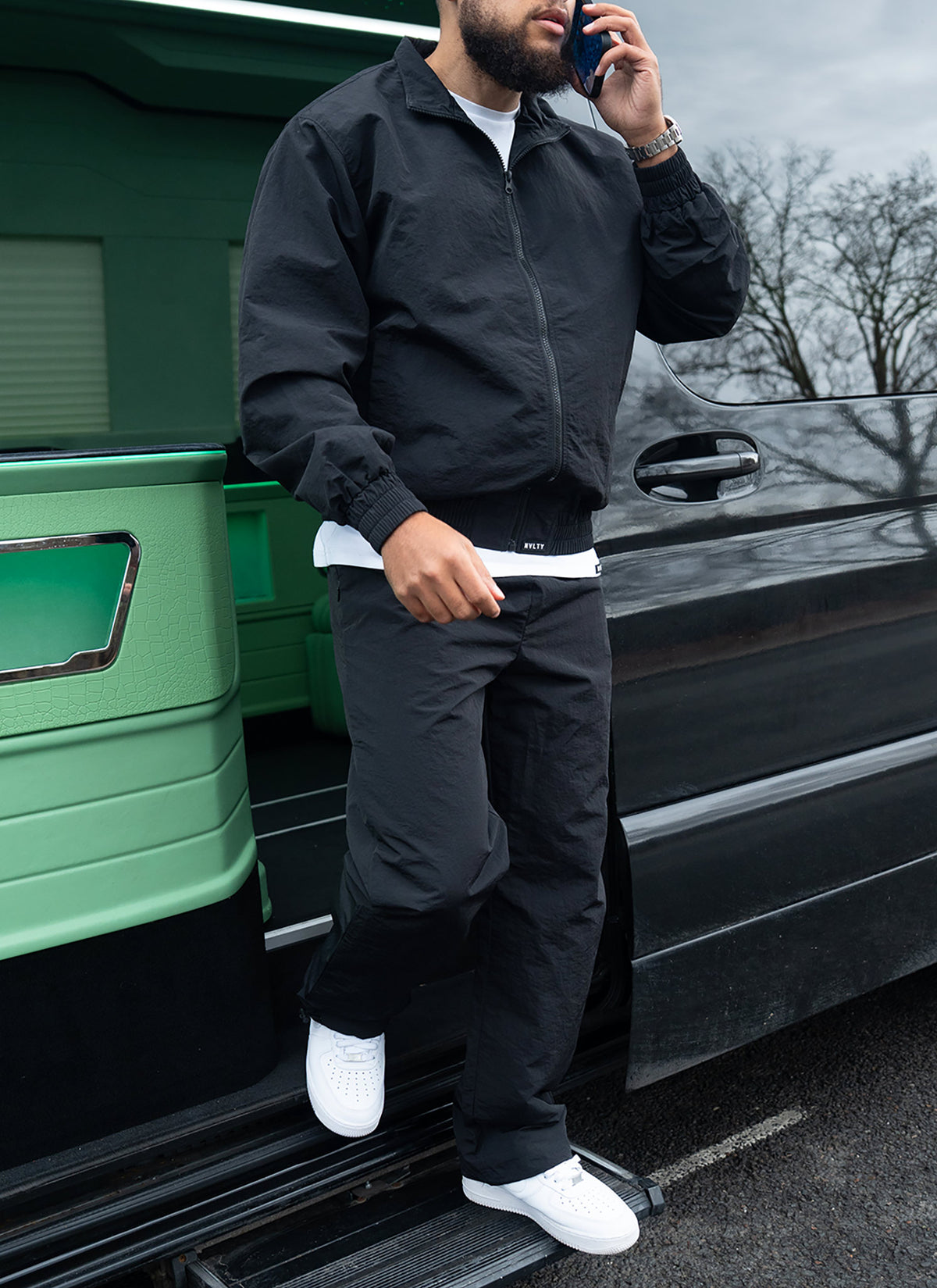 Heavyweight Shell Track Jacket - Black