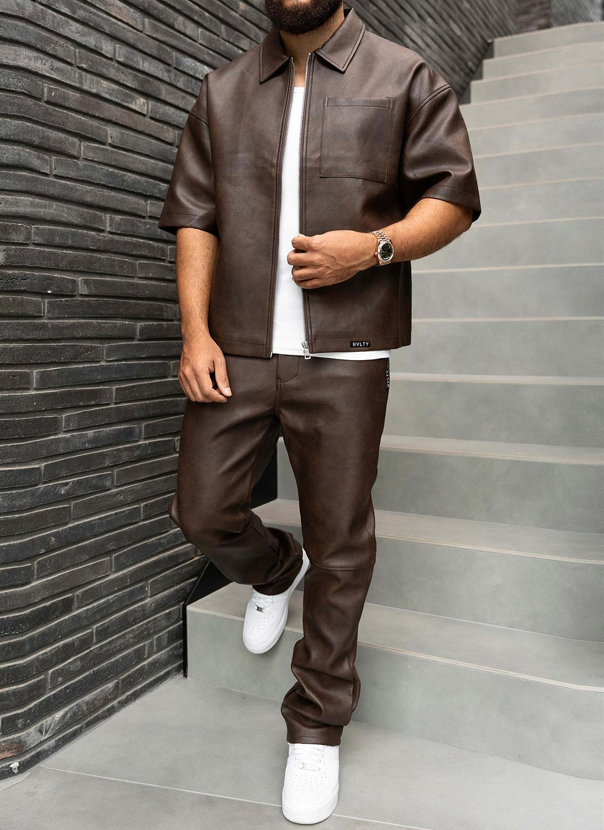 Vintage Heavyweight Leather Pants - Brown