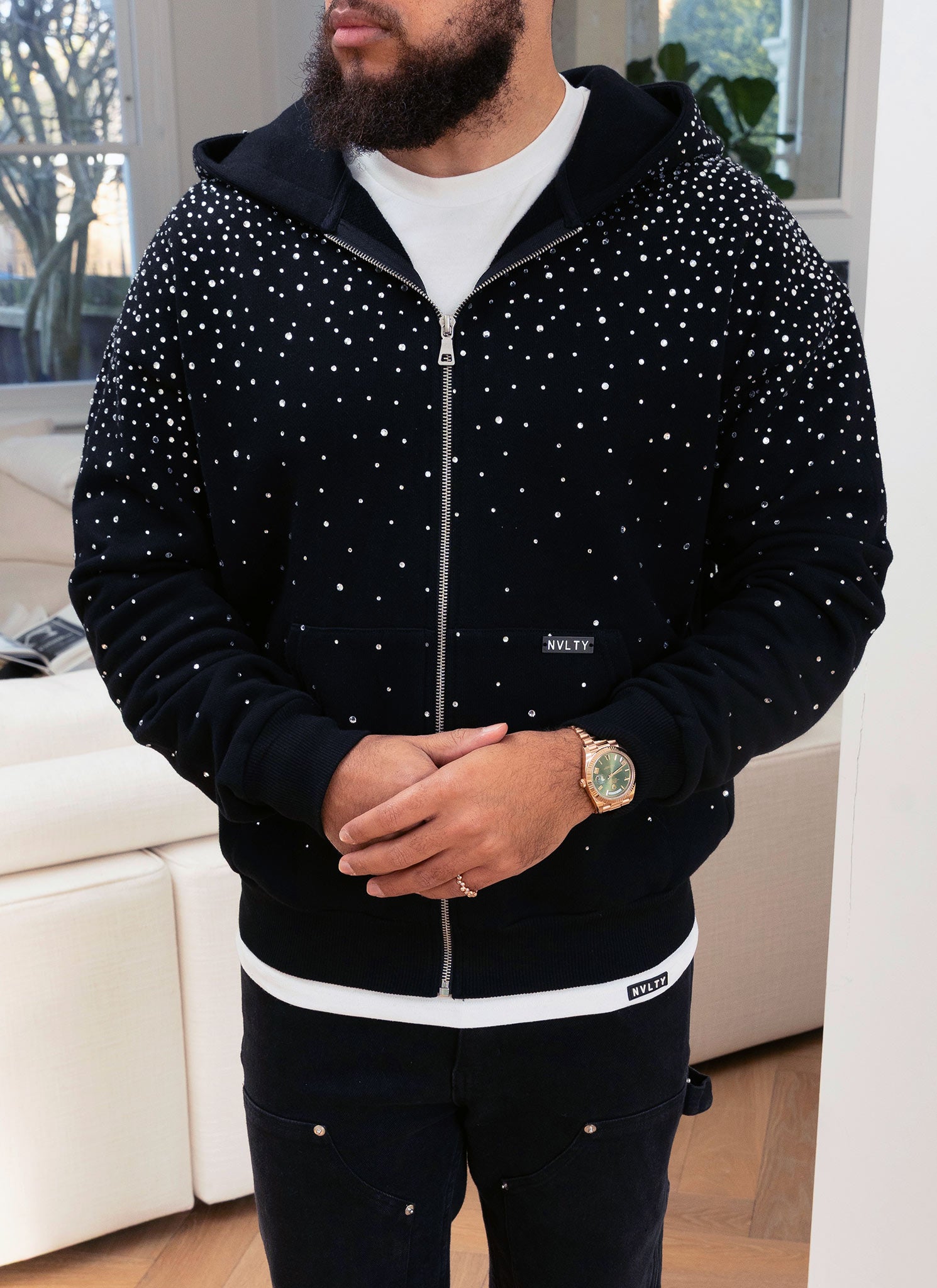 Vintage Flooded VVS Zip Hoodie - Black