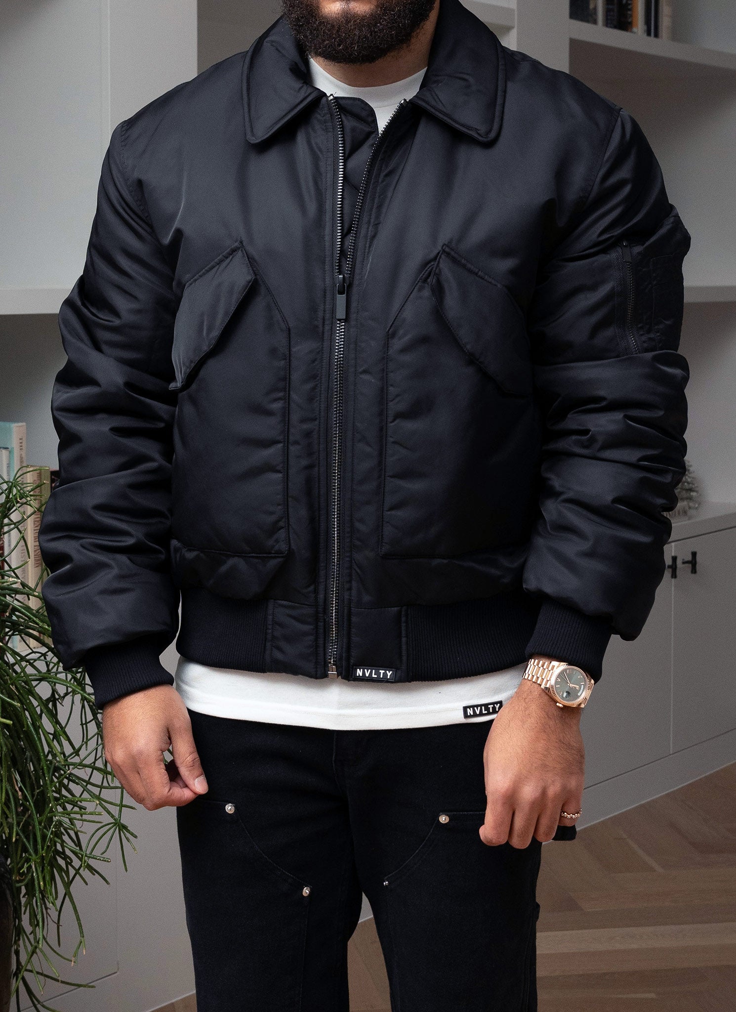 Aviator Flight Jacket - Black