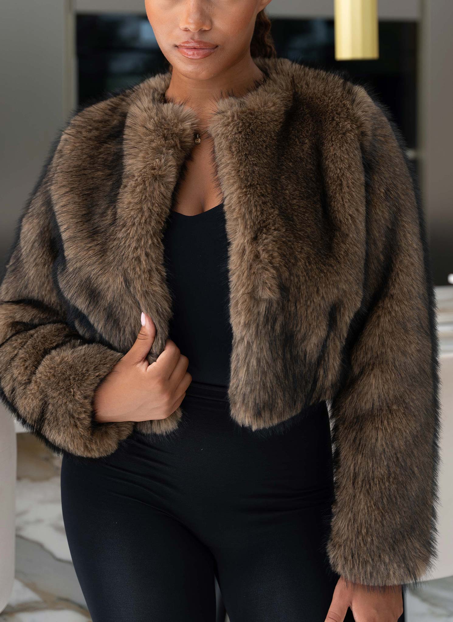 Fur Jacket - Brown