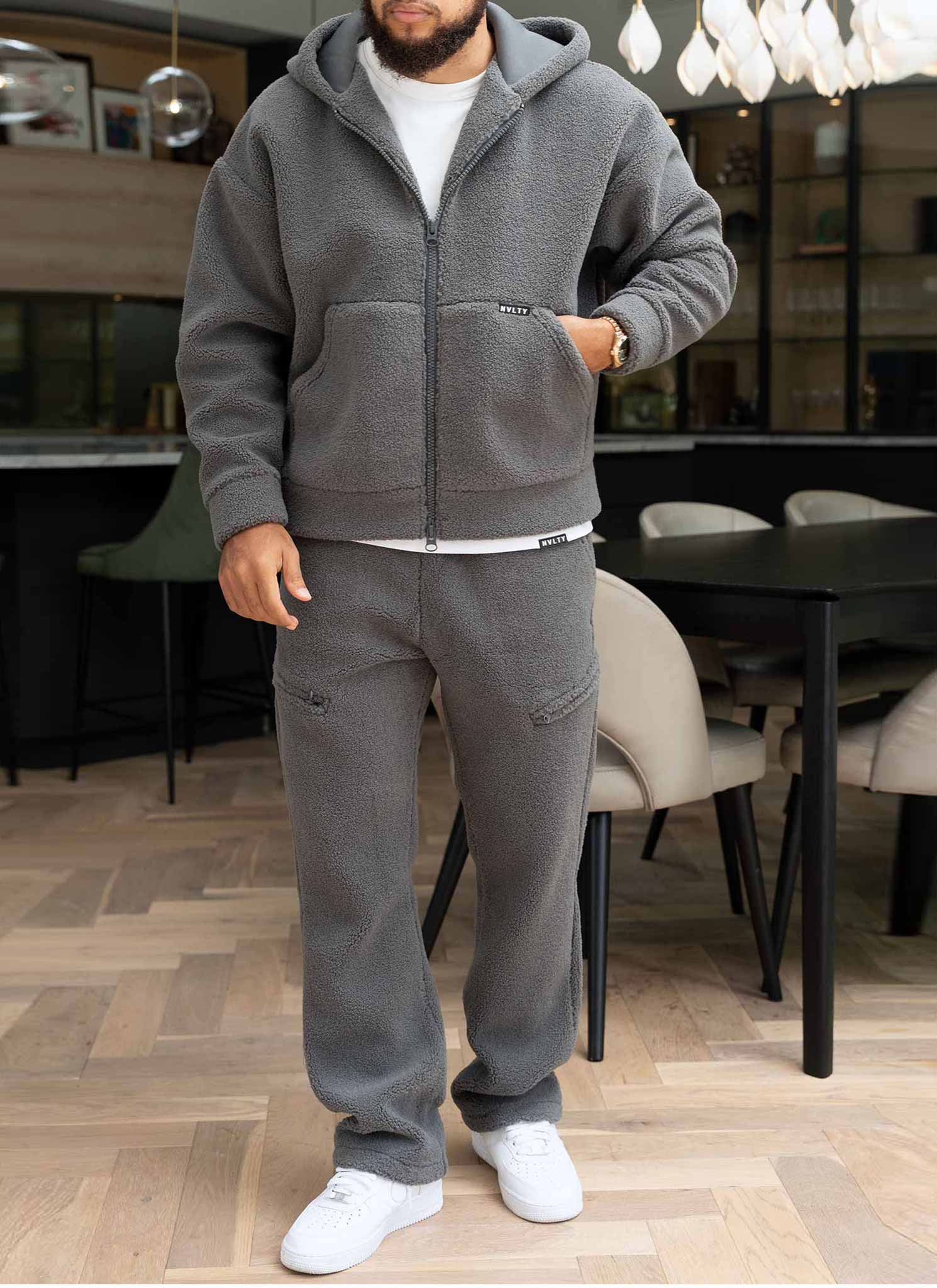 Sherpa Zip Hoodie - Grey – N V L T Y