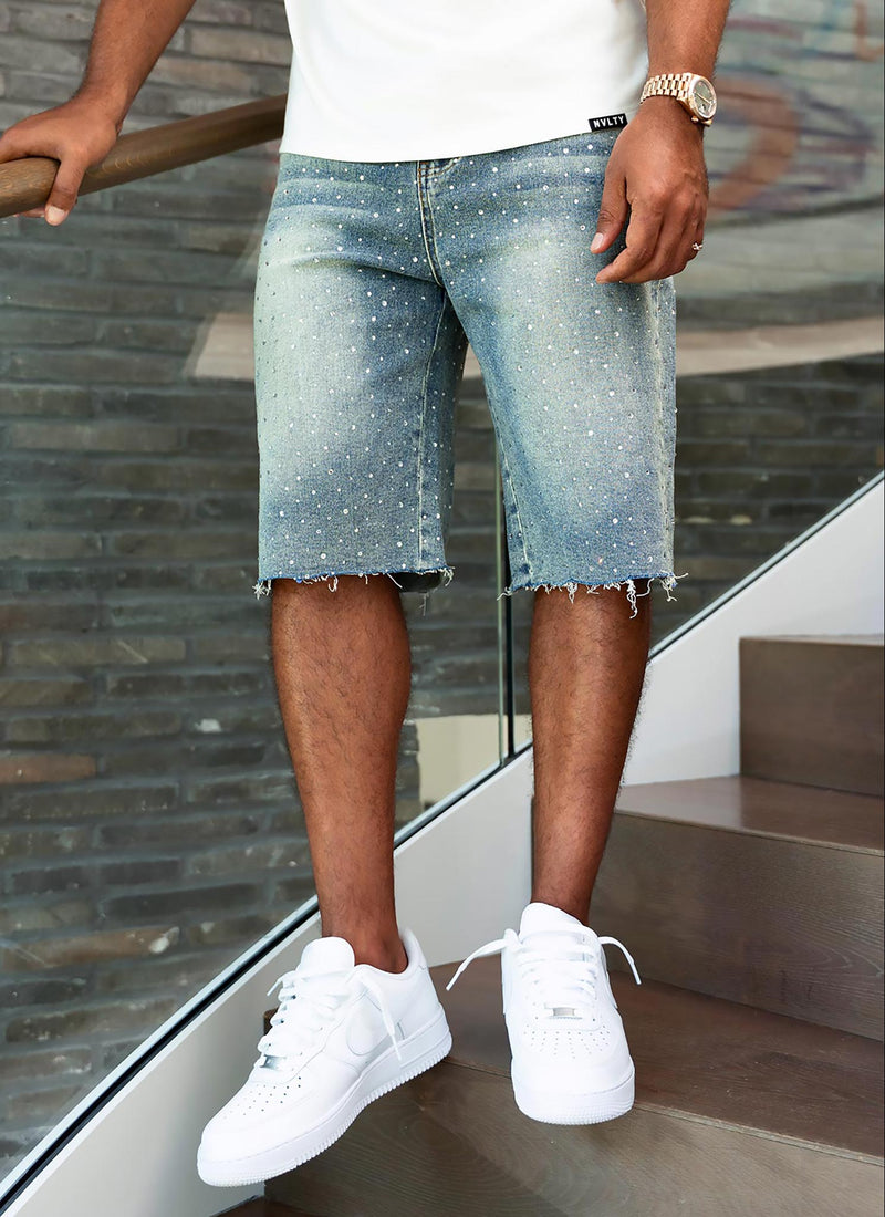 Vintage Flooded VVS Denim Shorts - Blue