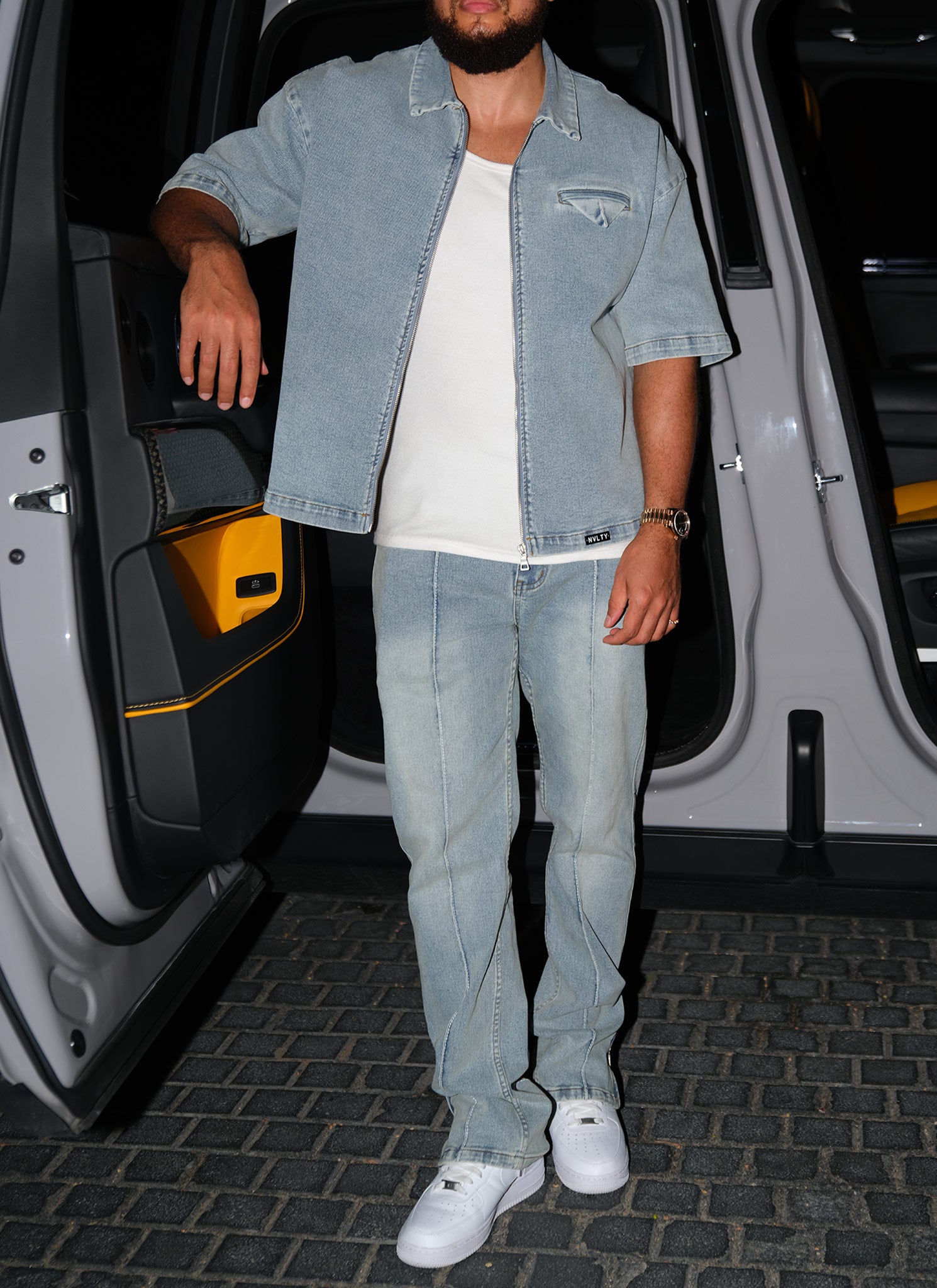 Vintage Pleat Jeans - Blue