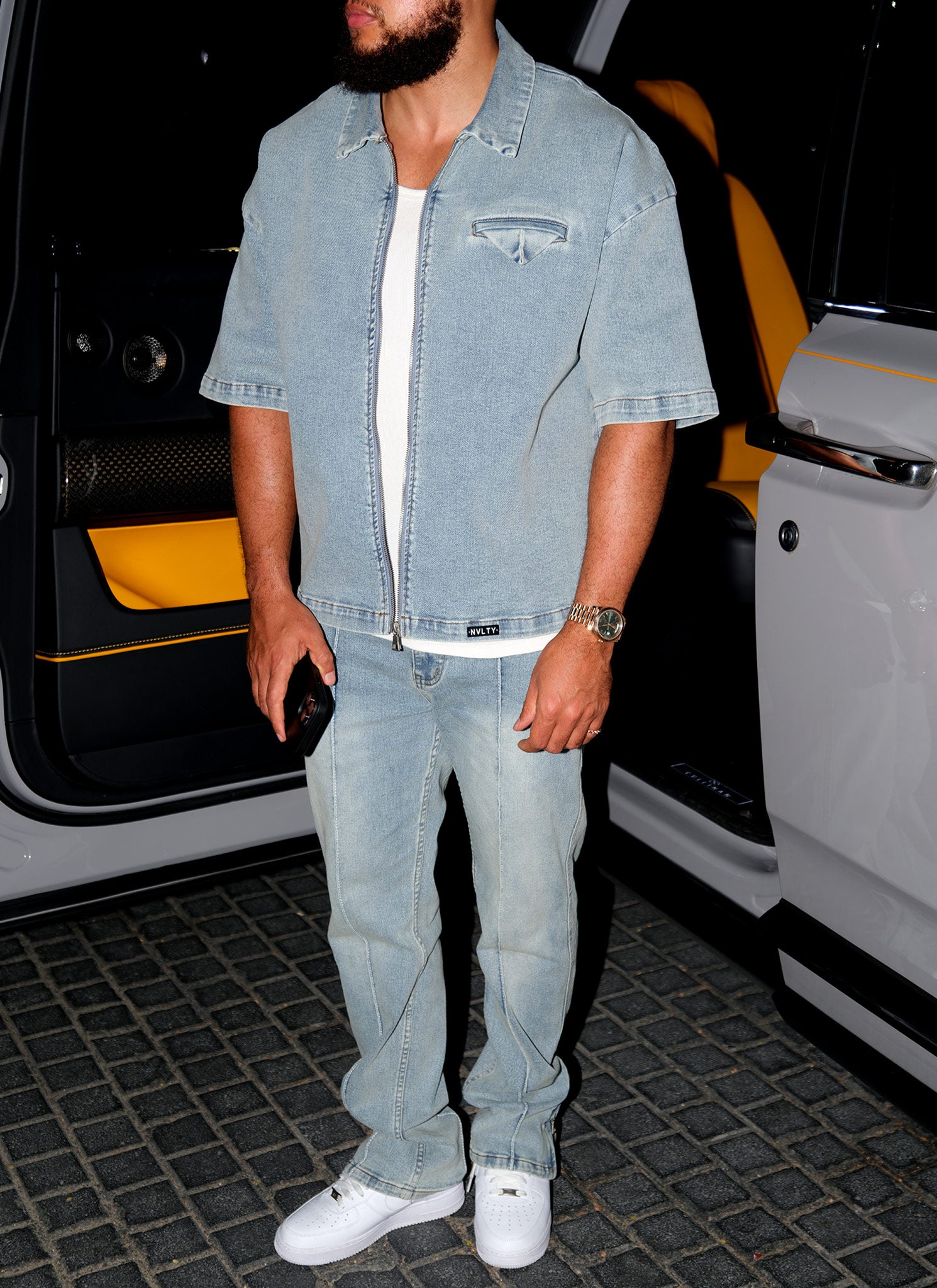 Vintage Pleat Jeans - Blue