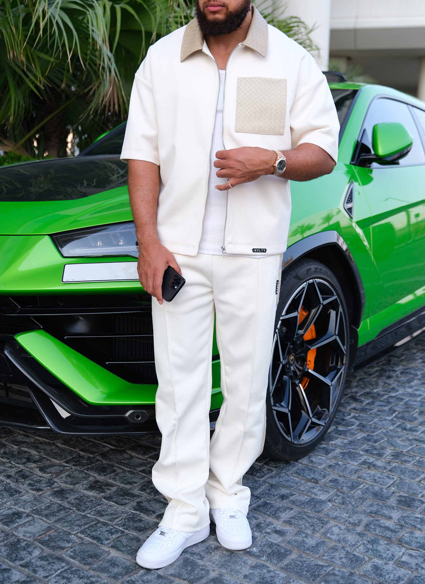 Twill Interlock Pleat Pants - Ivory