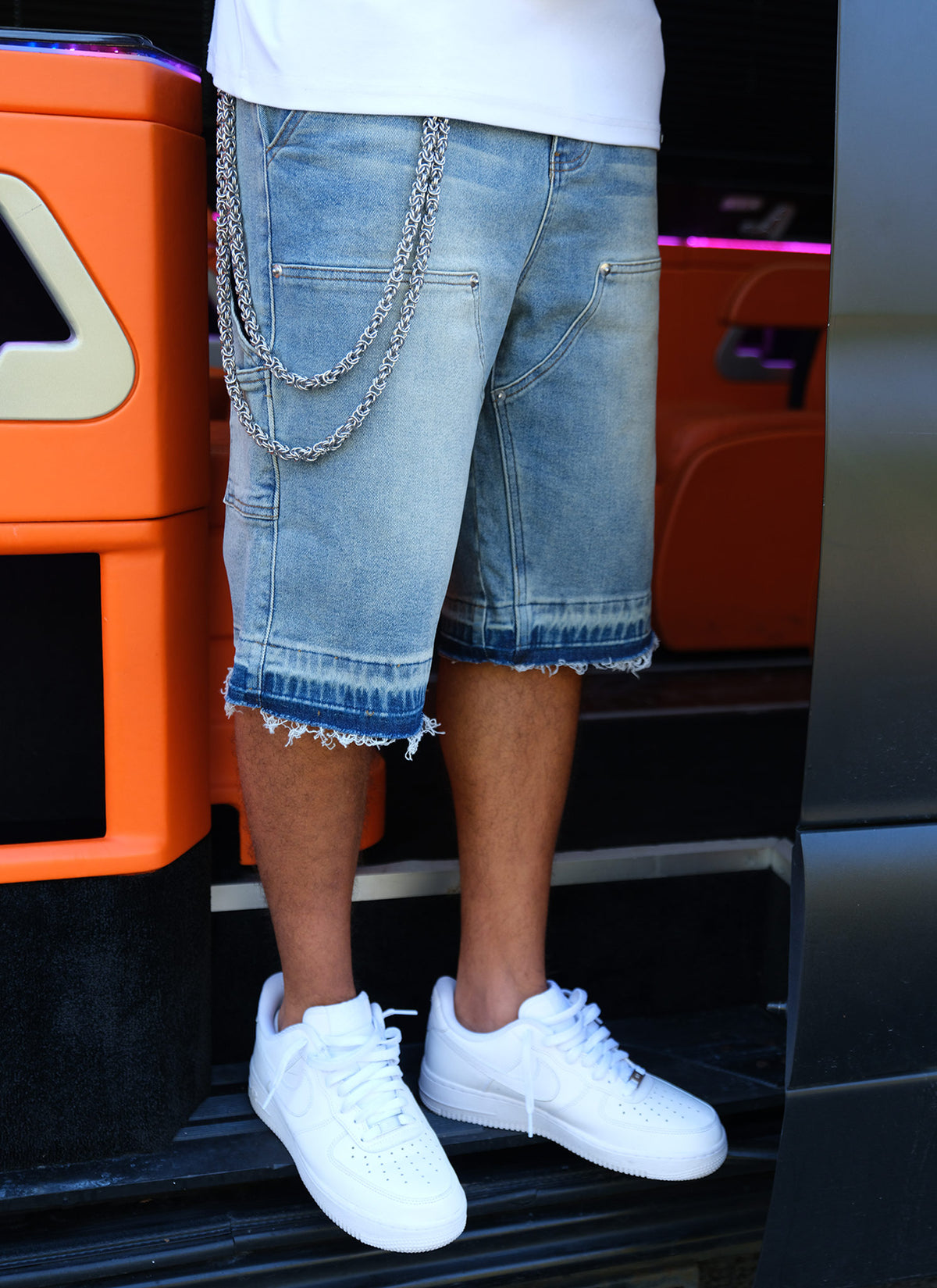 Vintage Carpenter Denim Shorts - Blue