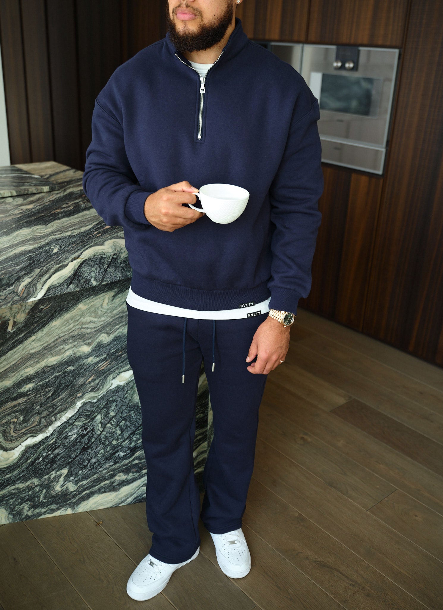 Heavyweight Luxe Quarter Zip - Navy