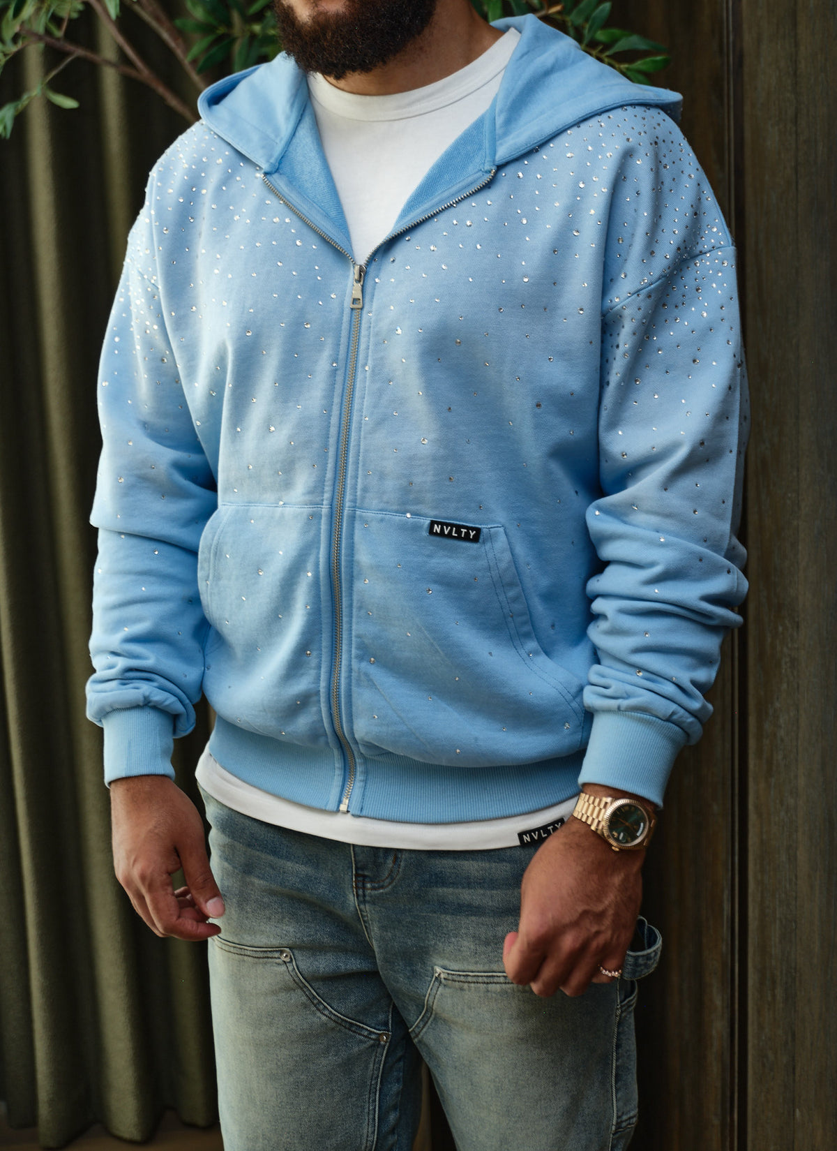Vintage Flooded VVS Zip Hoodie - Baby Blue