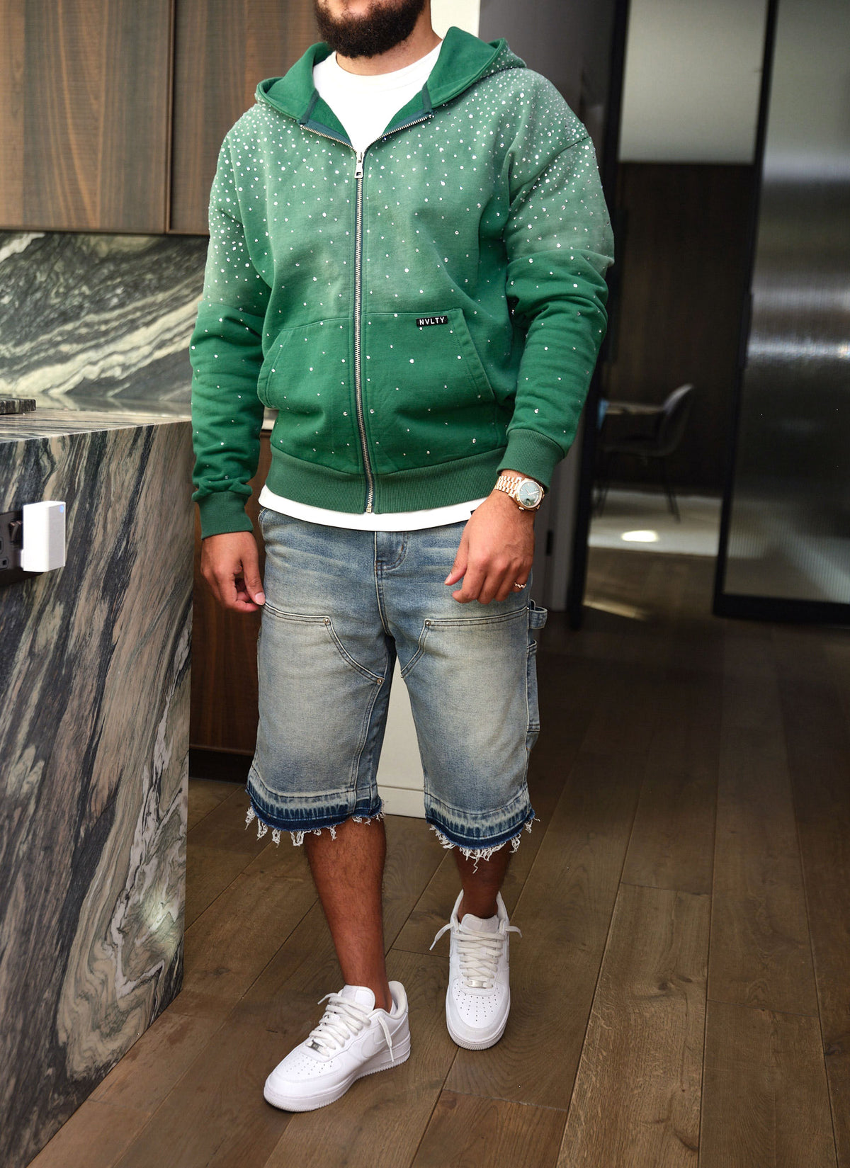 Vintage Flooded VVS Zip Hoodie - Green
