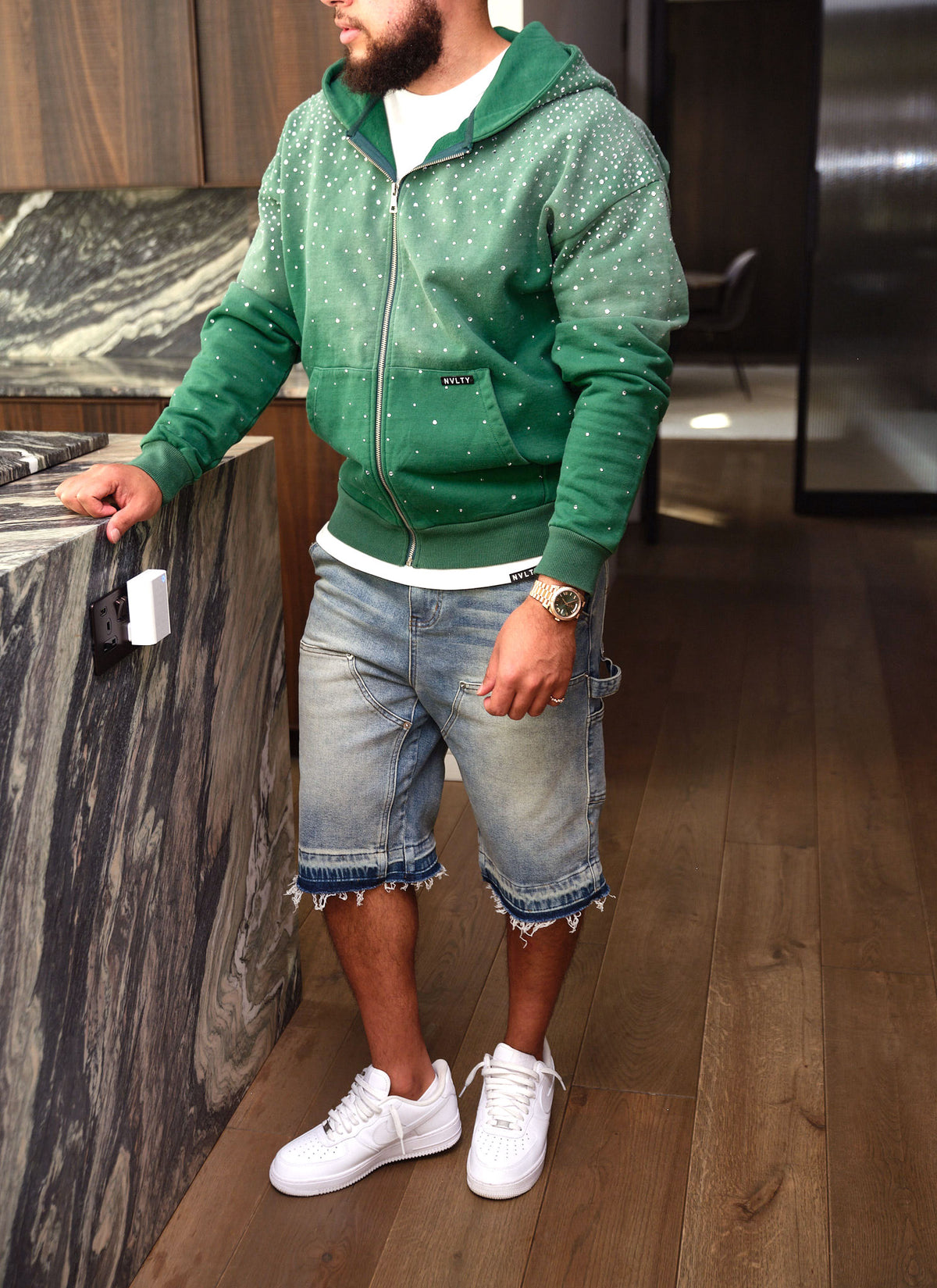Vintage Flooded VVS Zip Hoodie - Green