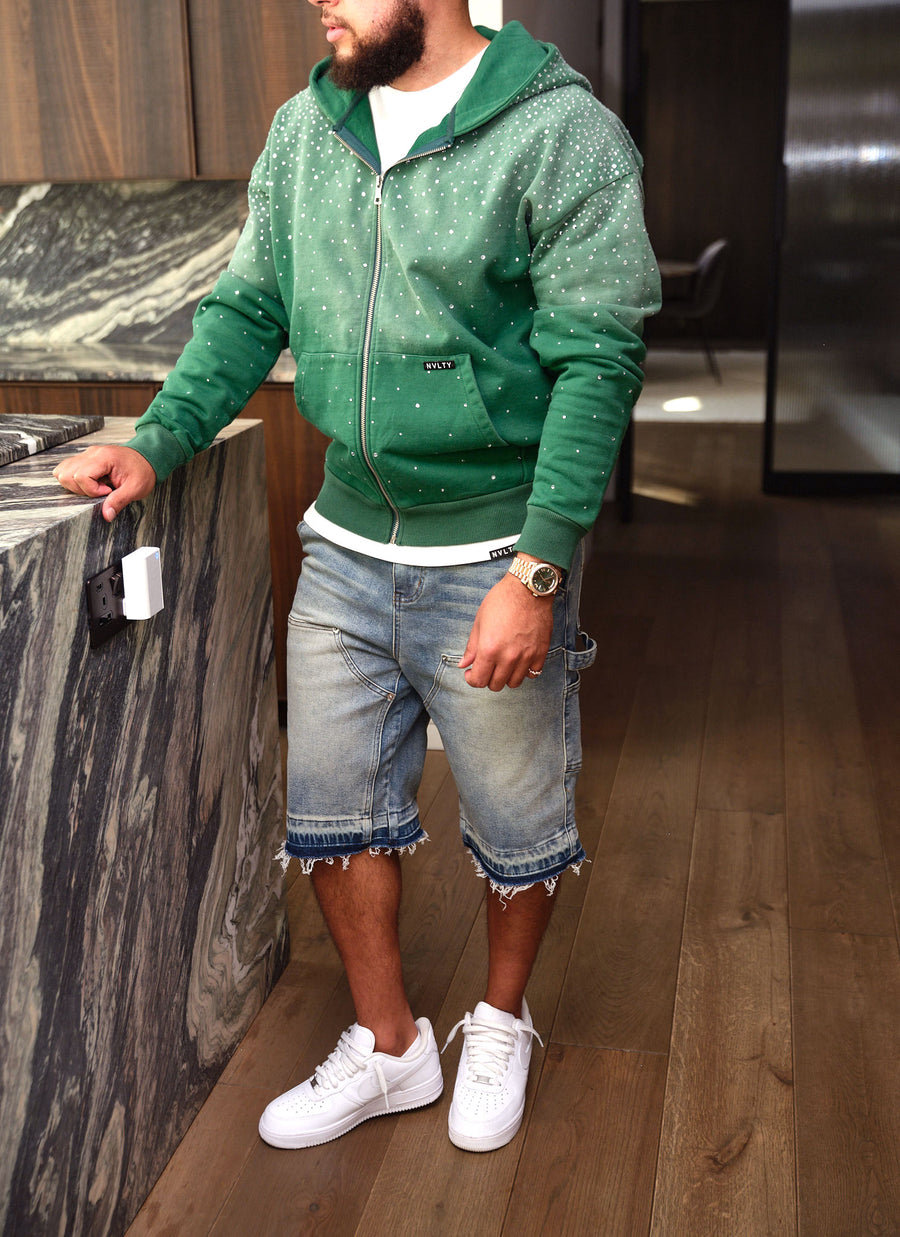 Vintage Flooded VVS Zip Hoodie - Green