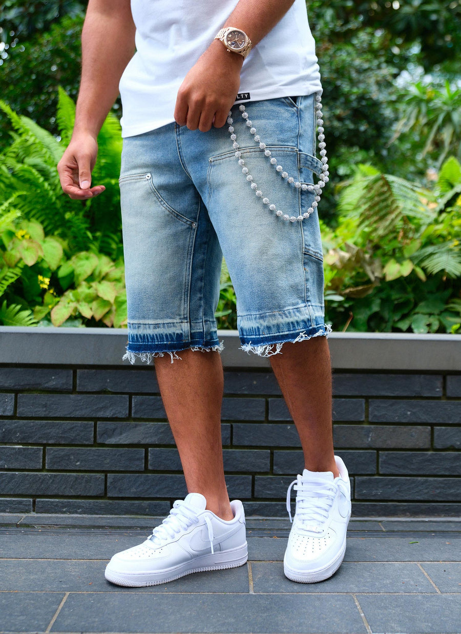 Vintage Carpenter Denim Shorts - Blue
