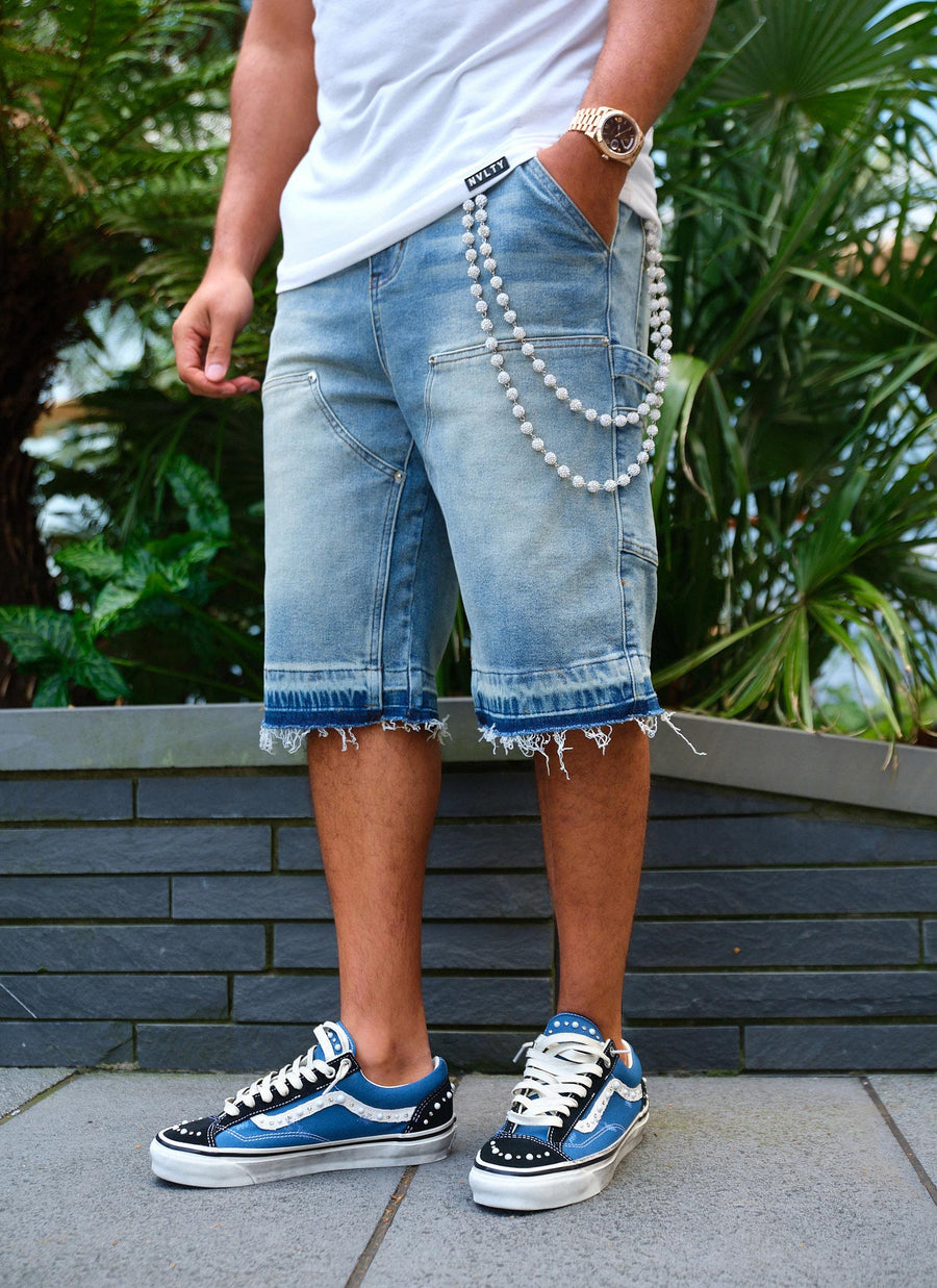 Vintage Carpenter Denim Shorts - Blue