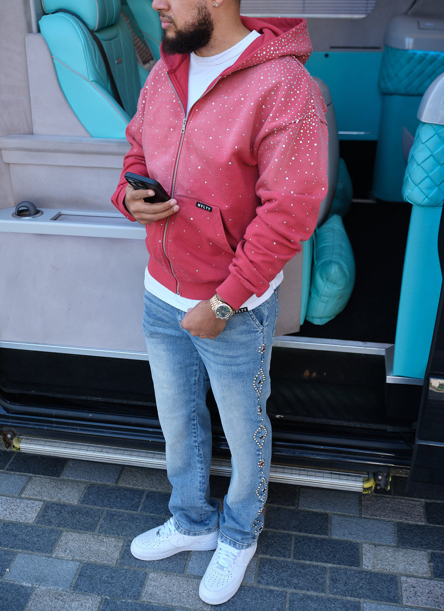 Vintage Flooded VVS Zip Hoodie - Red