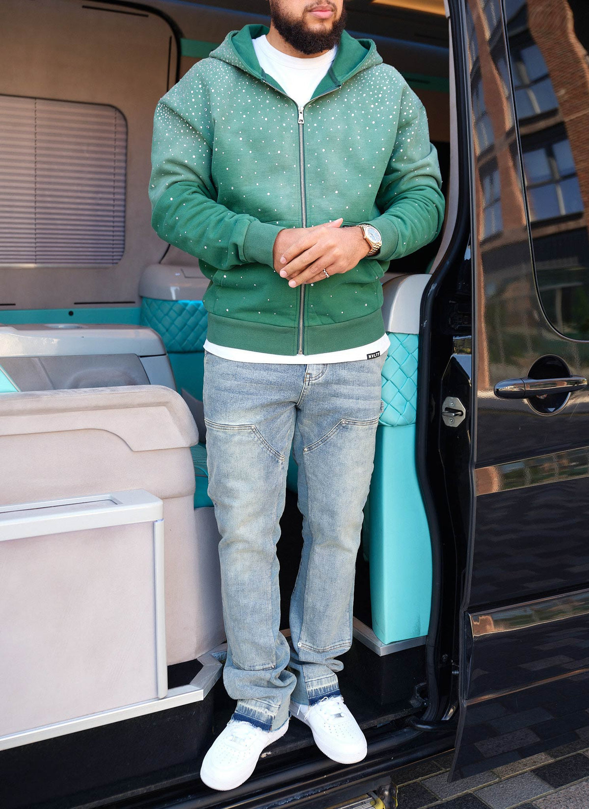 Vintage Flooded VVS Zip Hoodie - Green