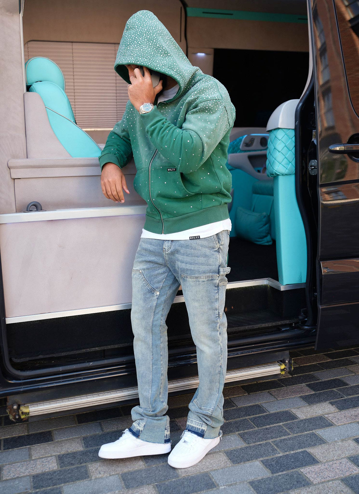 Vintage Flooded VVS Zip Hoodie - Green