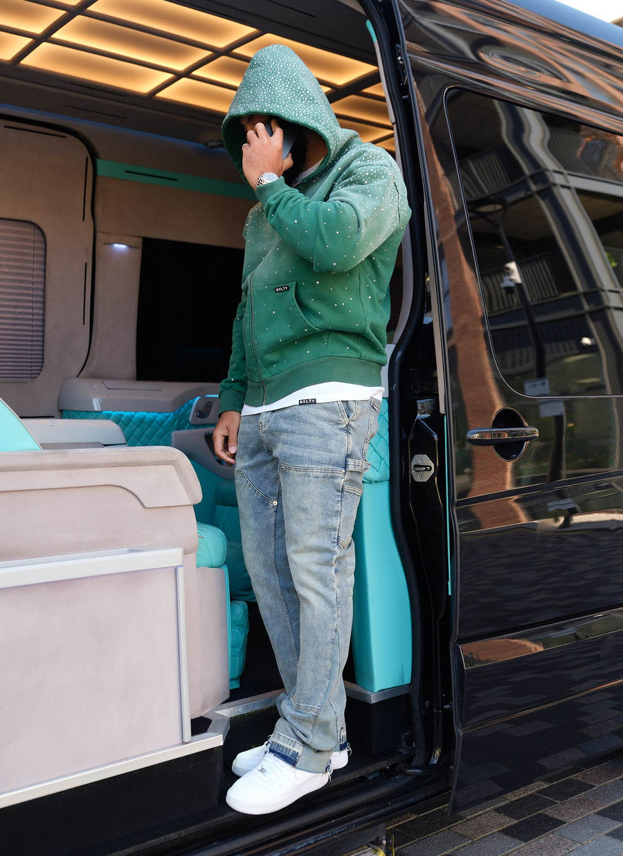 Vintage Flooded VVS Zip Hoodie - Green