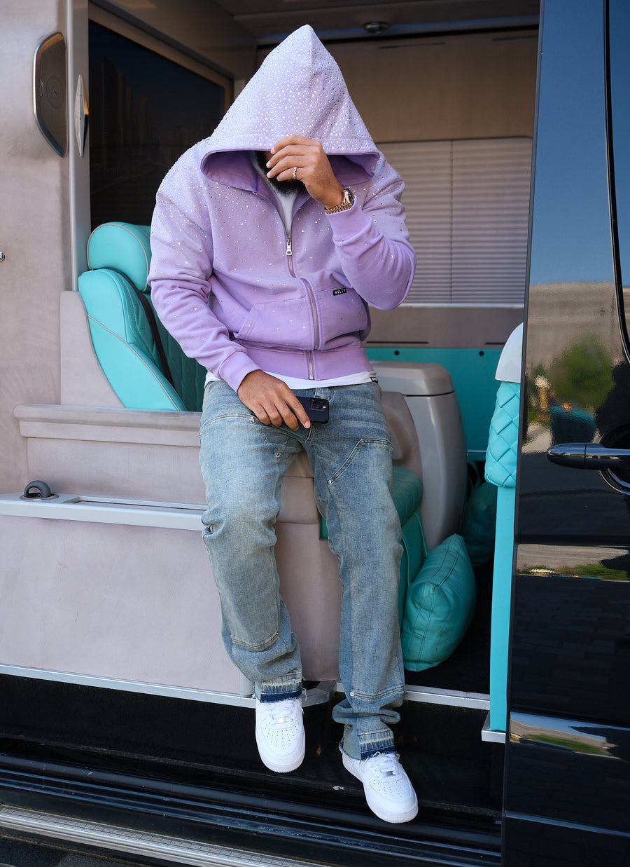 Vintage Flooded VVS Zip Hoodie - Purple