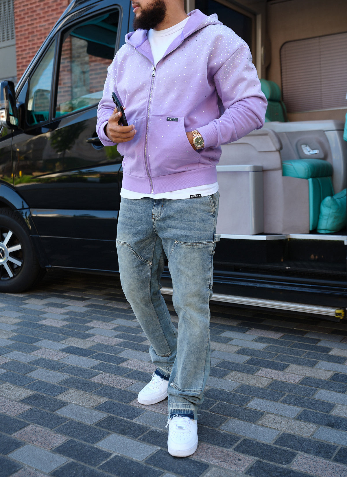 Vintage Flooded VVS Zip Hoodie - Purple