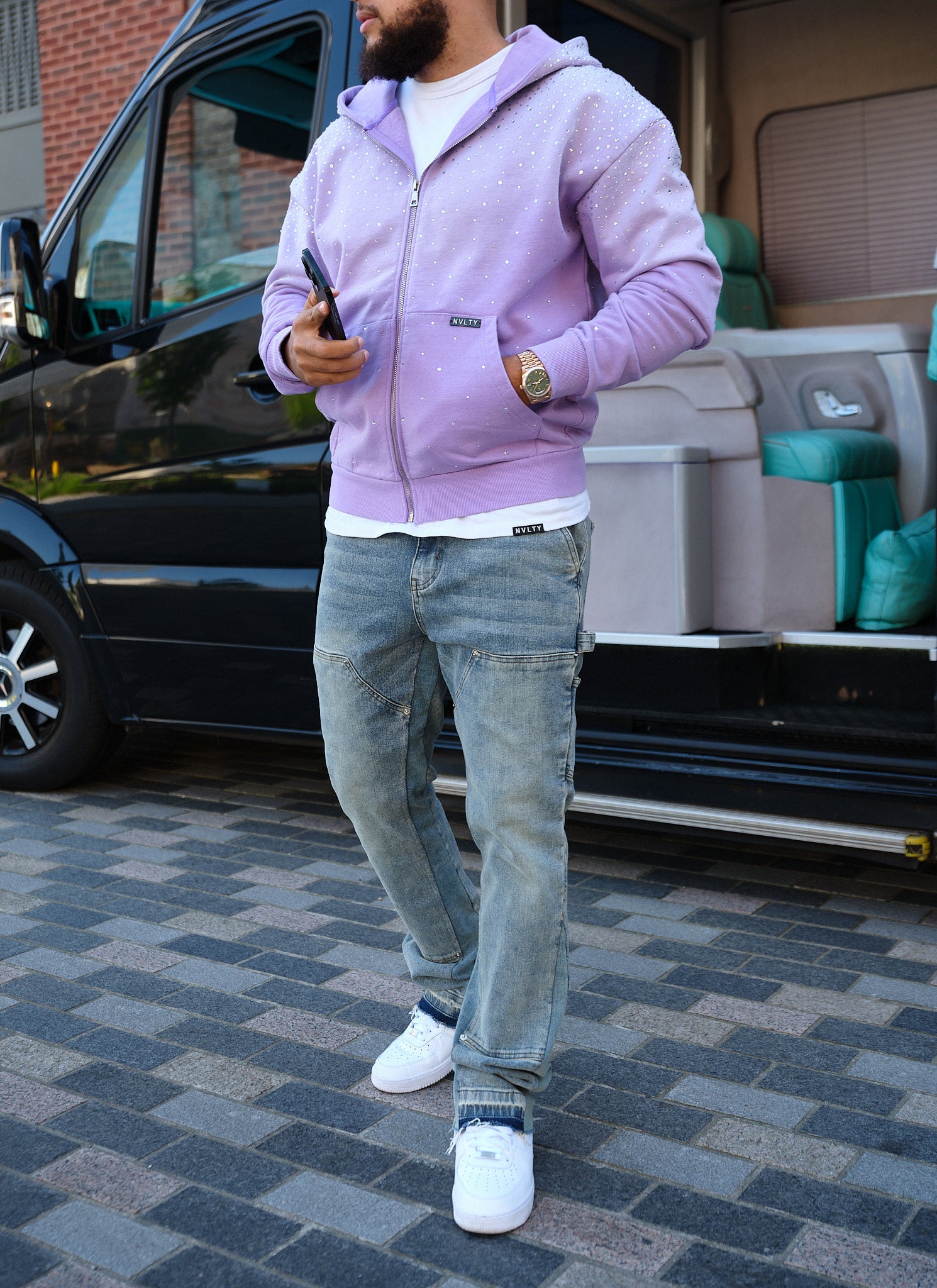 Vintage Flooded VVS Zip Hoodie - Purple