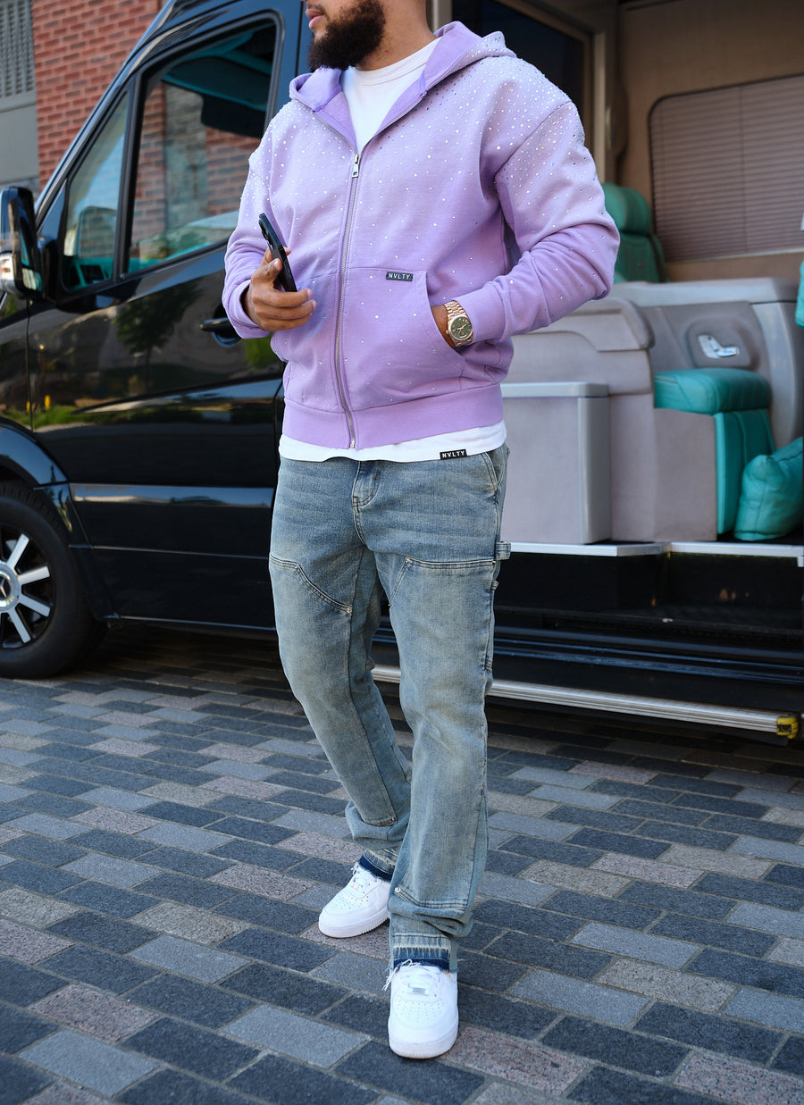 Vintage Flooded VVS Zip Hoodie - Purple
