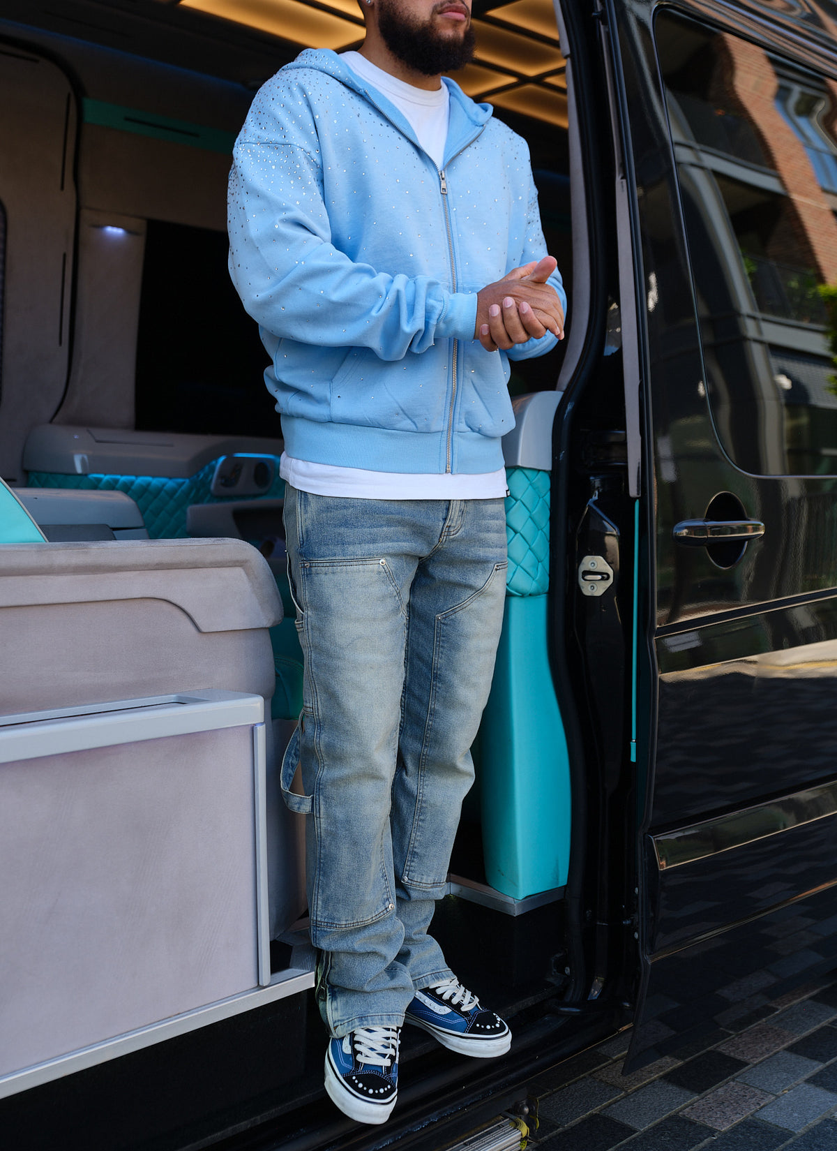 Vintage Flooded VVS Zip Hoodie - Baby Blue