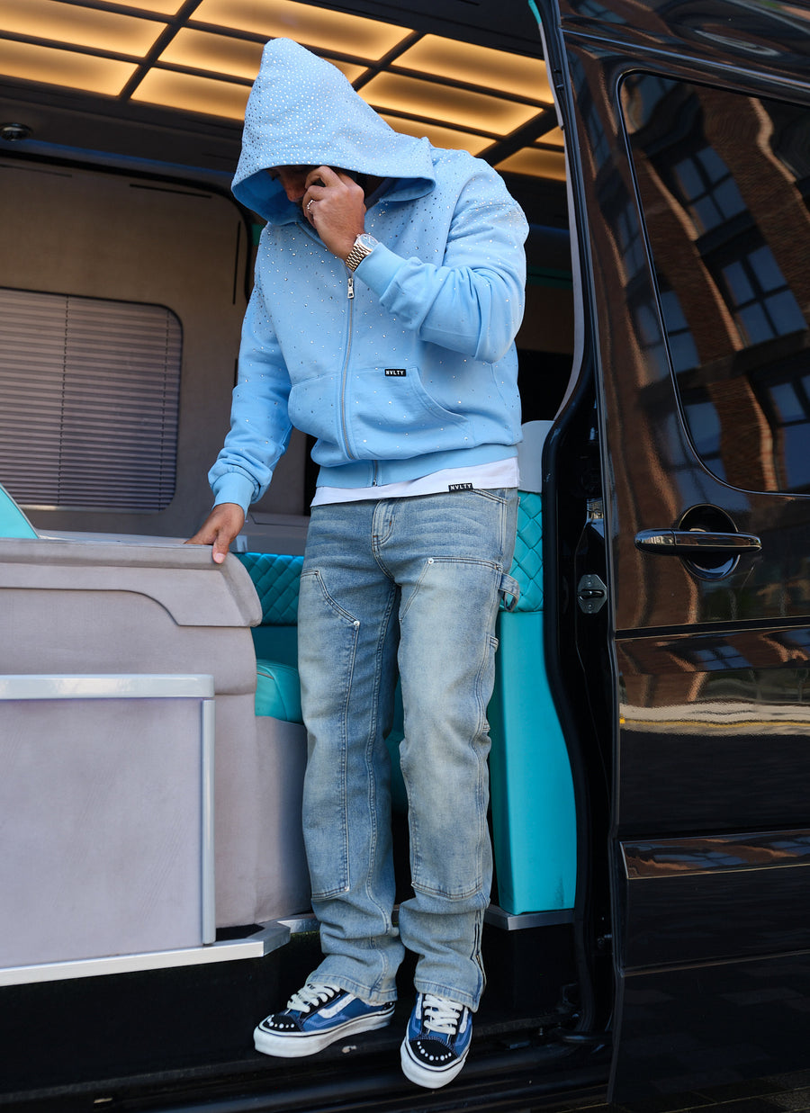 Vintage Flooded VVS Zip Hoodie - Baby Blue