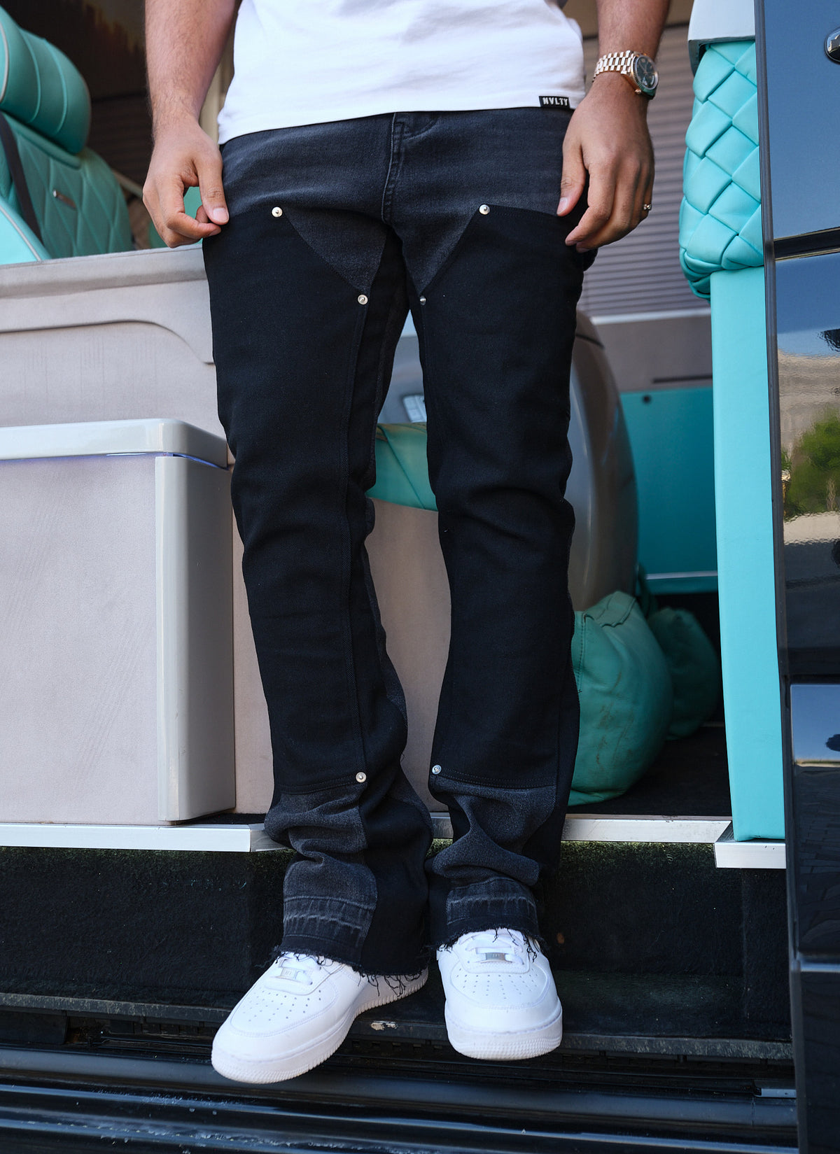 Vintage Flare Carpenter Jeans - Black