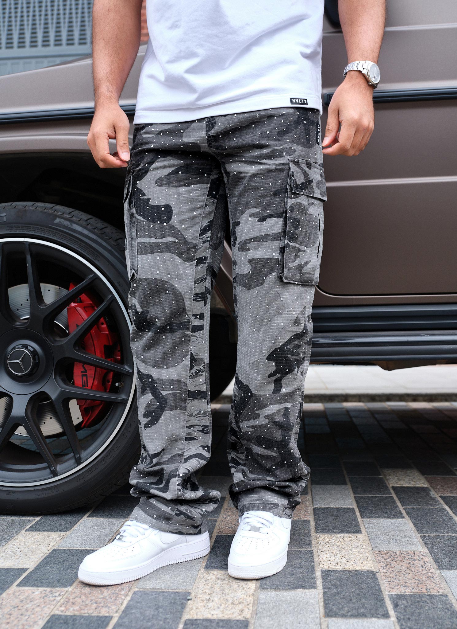 Vintage Flare VVS Cargos - Black Camo
